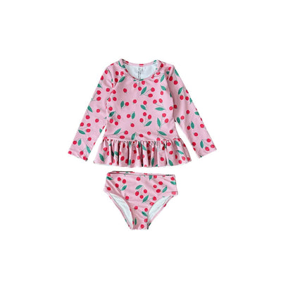 ベビー用水着 lace swimsuit raspberry / 80 ガールズ水着 長袖セパレートスイムウェア ラッシュガード【mh0009288】