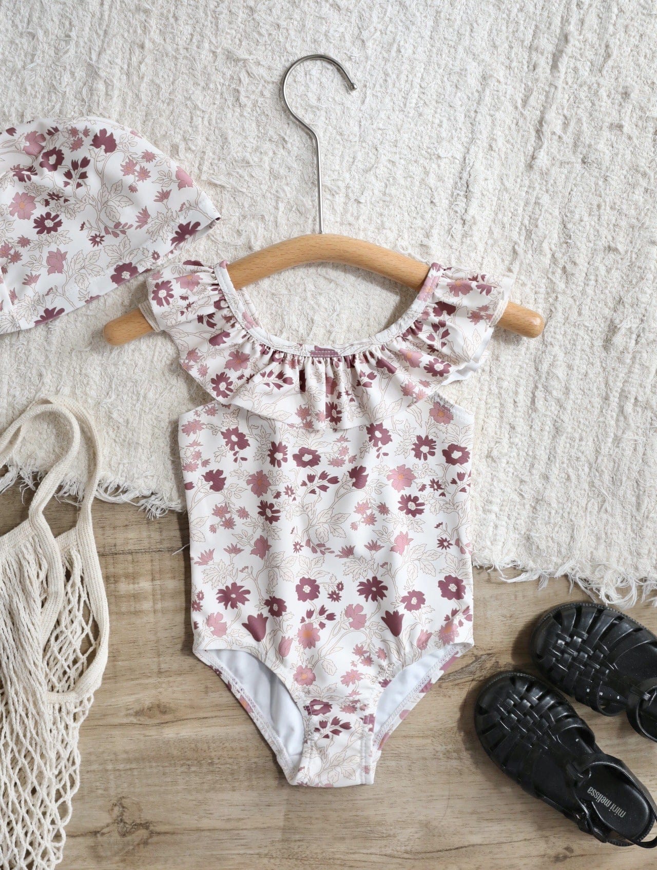 ベビー用水着 Lace swimsuit rosewood / 80 ガールズ水着 ノースリーブワンピーススイムウェア ラッシュガード【mh0009316】