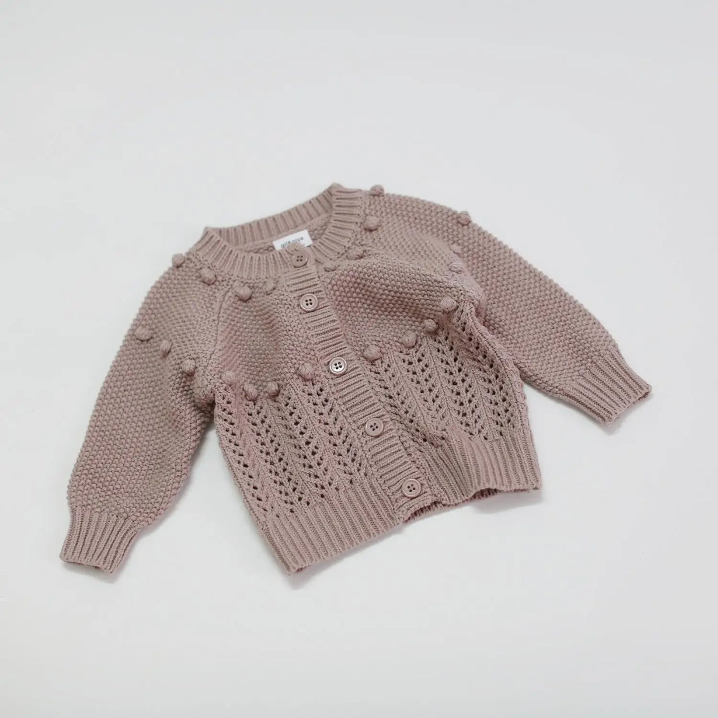 カーディガン・パーカー Lavender / 73cm ベビーキッズカーディガン レースニットセーター 2カラー ガールズ 女の子 子供服