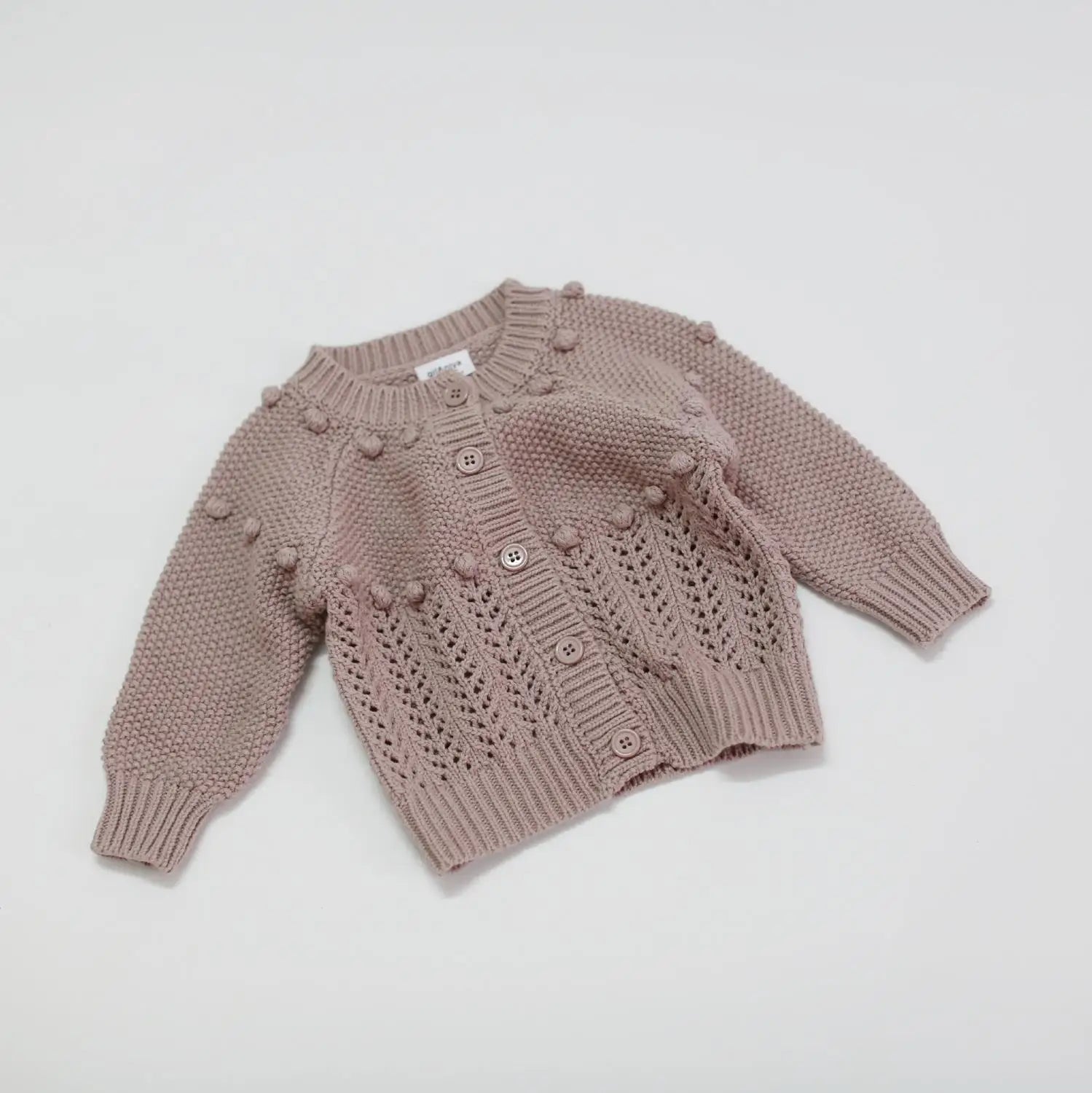 カーディガン・パーカー Lavender / 73cm ベビーキッズカーディガン レースニットセーター 2カラー ガールズ 女の子 子供服
