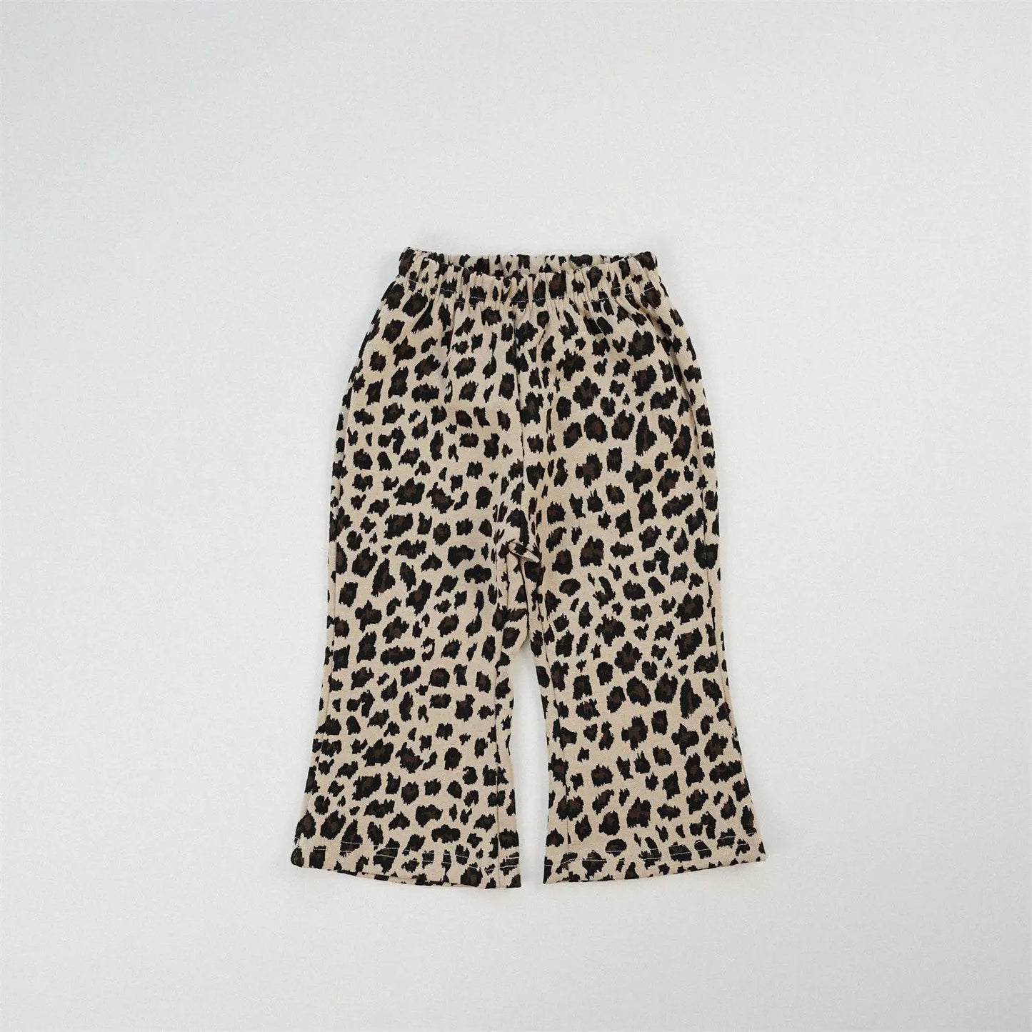 ロングパンツ・スウェットパンツ Leopard / 12M  80CM キッズパンツ プリント柄ワイドフレアパンツ 千鳥格子/レオパード/ハート/水玉ドット【mh0007010】