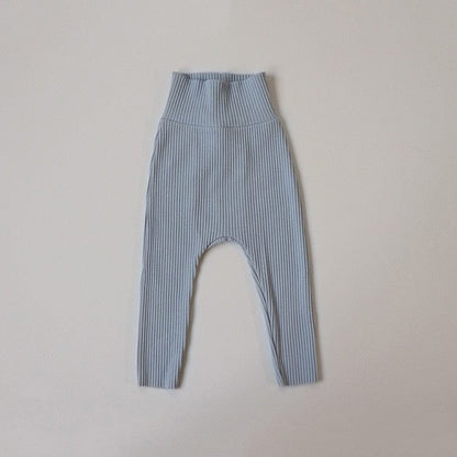 レギンスパンツ light blue / 66cm ベビー リブ ハイウェスト レギンス パンツ ユニセックス 2649A