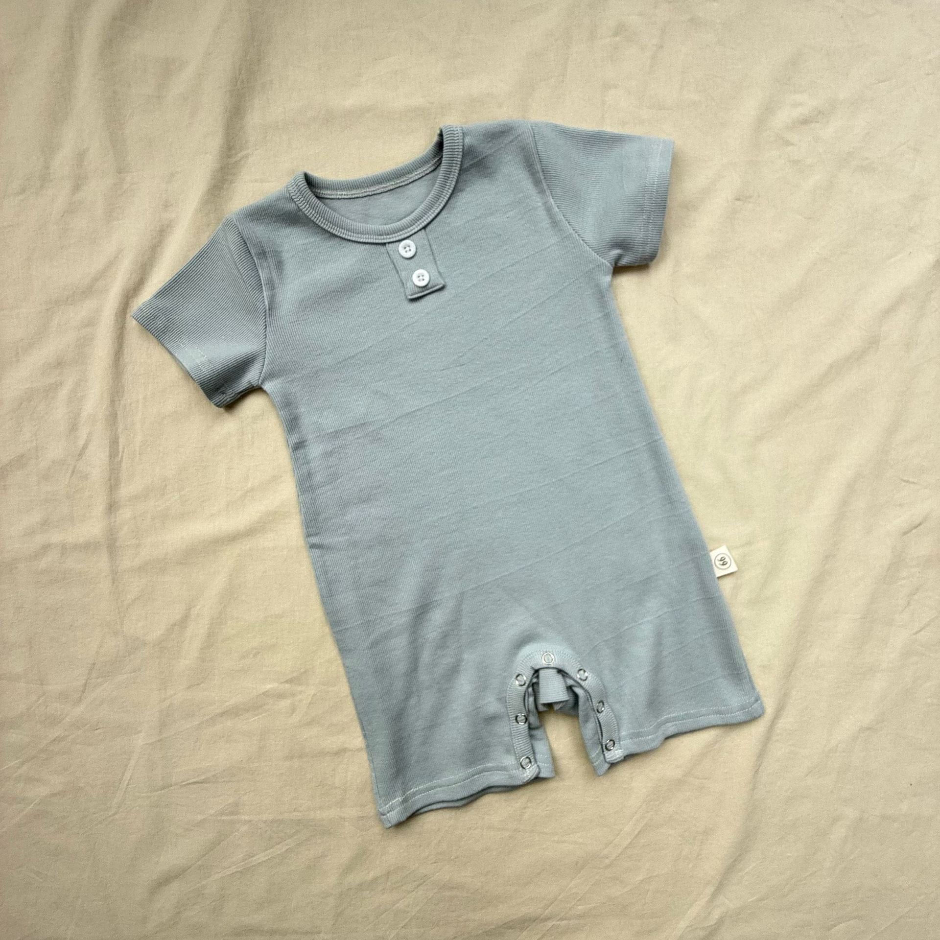 半袖ロンパース Light Blue / 66cm シンプルベーシック半袖ジャンプスーツロンパース【mh0009421】