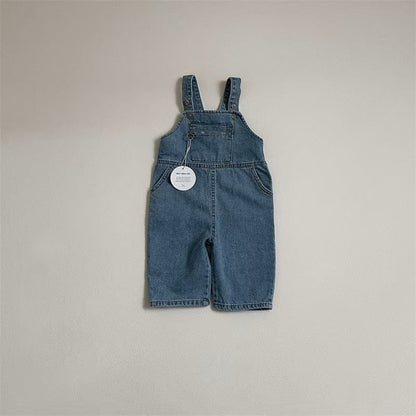オーバーオール Light Blue / 73cm ベビーオーバーオール ジッパーポケットデニムサスペンダーパンツ【mh0009160】
