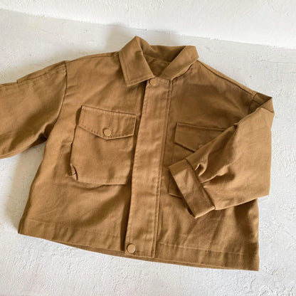 ショートコート・ジャケット・ジャンパー light brown / 12M  80cm キッズアウター 襟付きジャケット レトロコート 2カラー