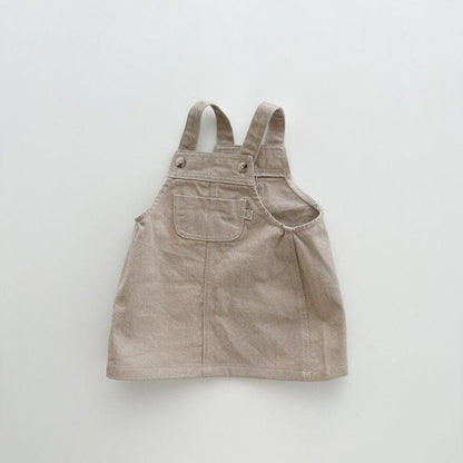 ノースリーブワンピース Light Brown / 9-12M 80cm キッズサスペンダースカート ジャンパースカート デニム【mh0006007】