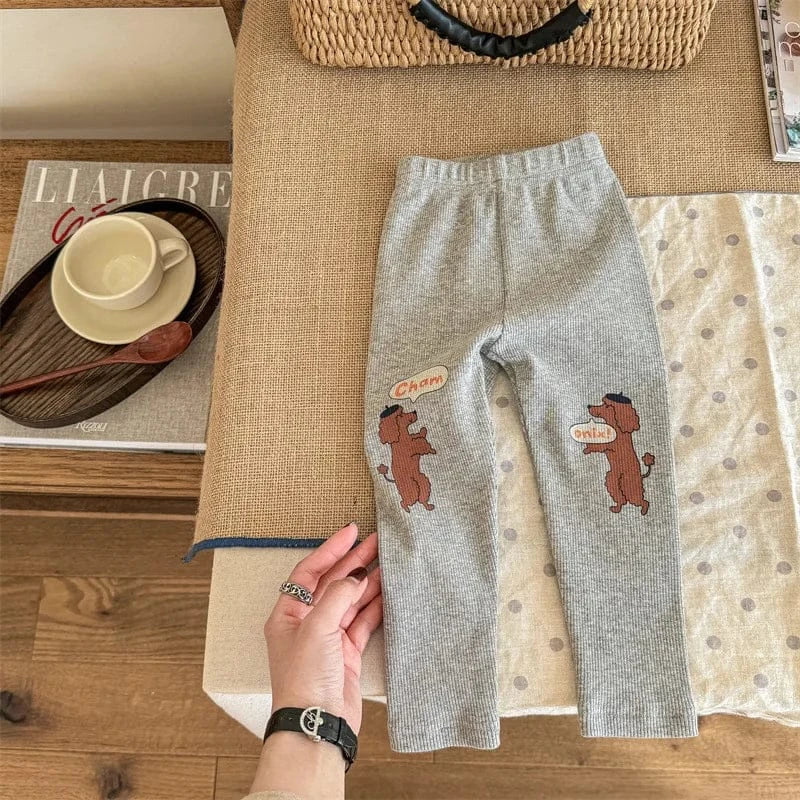 レギンスパンツ light gray / 12M  80cm キッズパンツ レギンスパンツ 犬ドッグプリント 2カラー