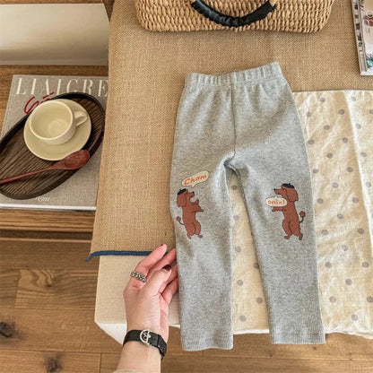 レギンスパンツ light gray / 12M  80cm キッズパンツ レギンスパンツ 犬ドッグプリント 2カラー