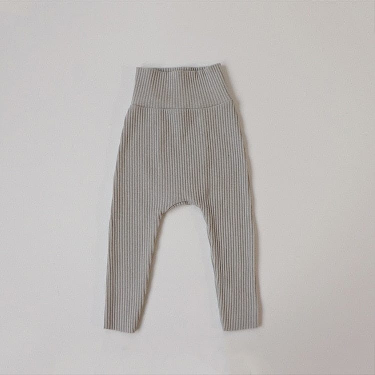 レギンスパンツ light gray / 66cm ベビー リブ ハイウェスト レギンス パンツ ユニセックス 2649A