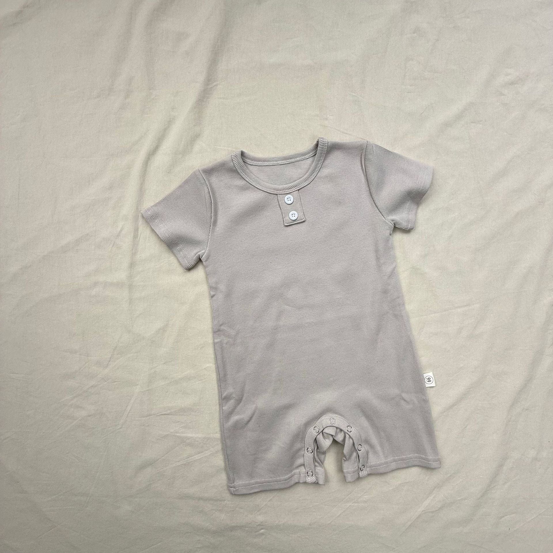 半袖ロンパース Light Gray / 66cm シンプルベーシック半袖ジャンプスーツロンパース【mh0009421】