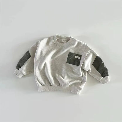 トレーナー・フーディ Light Gray / 9M  73CM キッズトップス パッチワーク長袖スウェットシャツ【mh0008725】