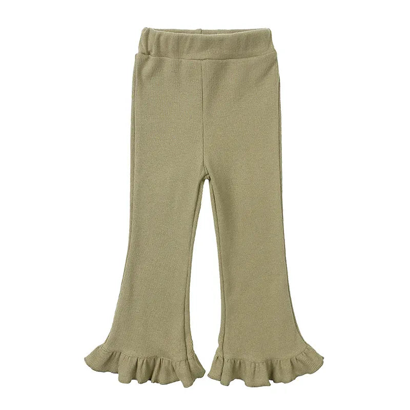 レギンスパンツ light green / 24M  90cm キッズパンツ 裾フリル フレアレギンス レギンスパンツ シンプルベーシック 7カラー