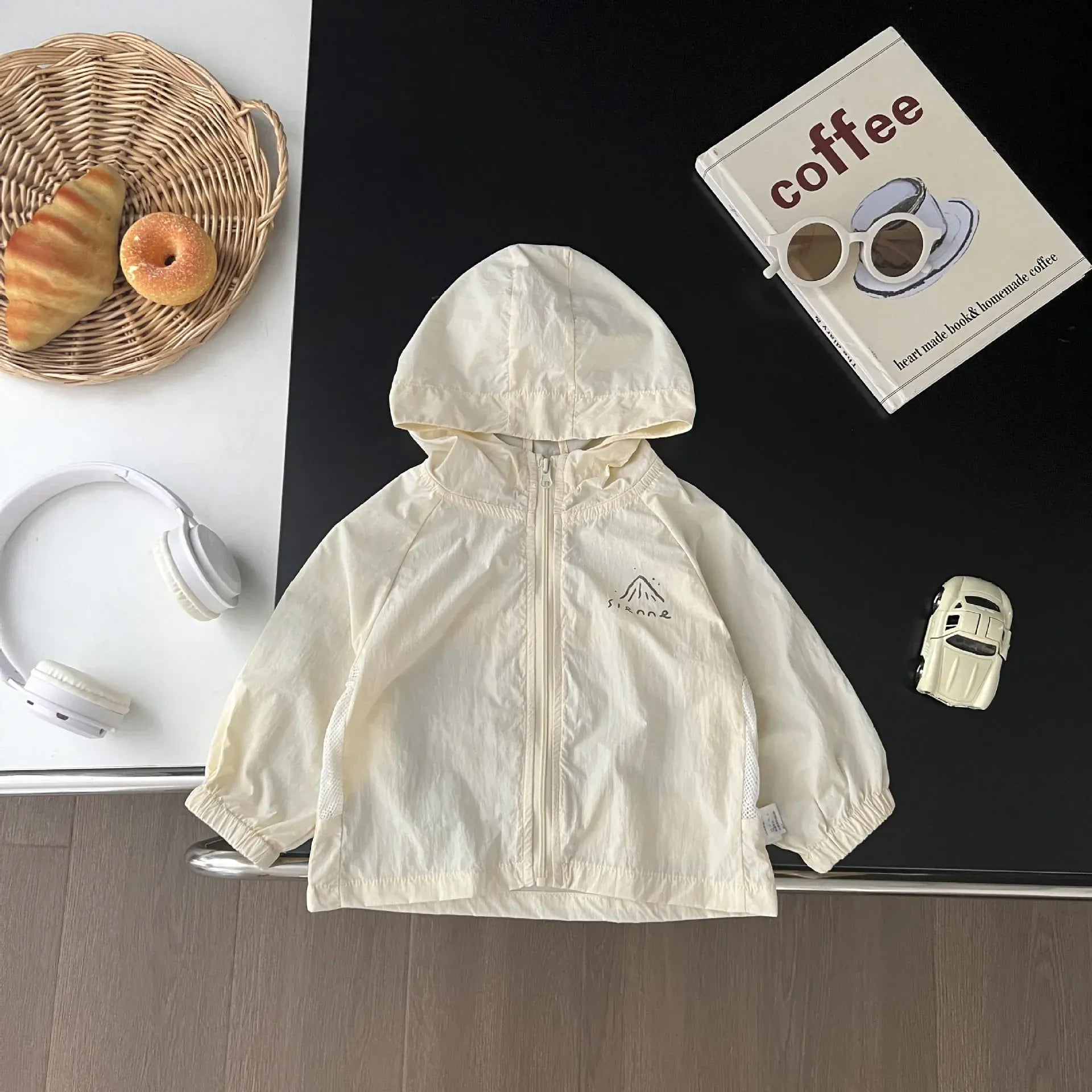 ショートコート・ジャケット・ジャンパー Light Yellow / 9M  73CM ベビーキッズアウター フーディパーカージャケット フード付きウィンドブレーカー ジャンパー 2カラー【mh0006214】