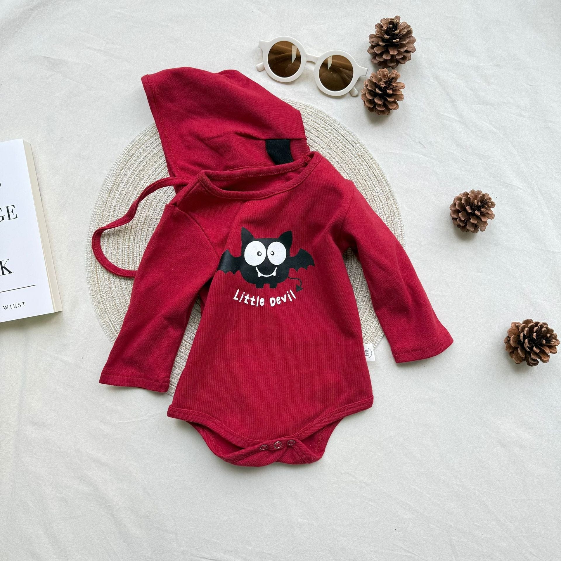長袖ロンパース little devil bat print bodysuit【mh0009533】