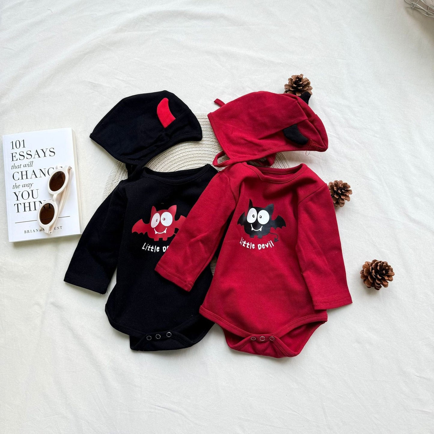 長袖ロンパース little devil bat print bodysuit【mh0009533】