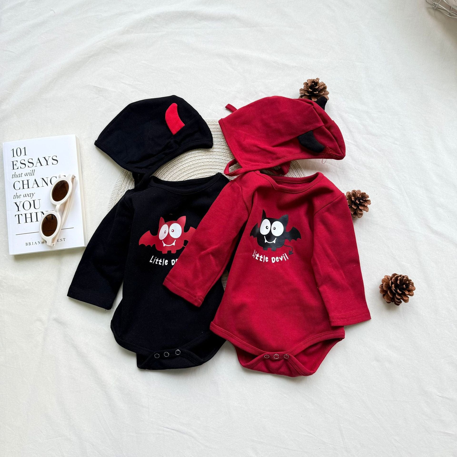 長袖ロンパース little devil bat print bodysuit【mh0009533】