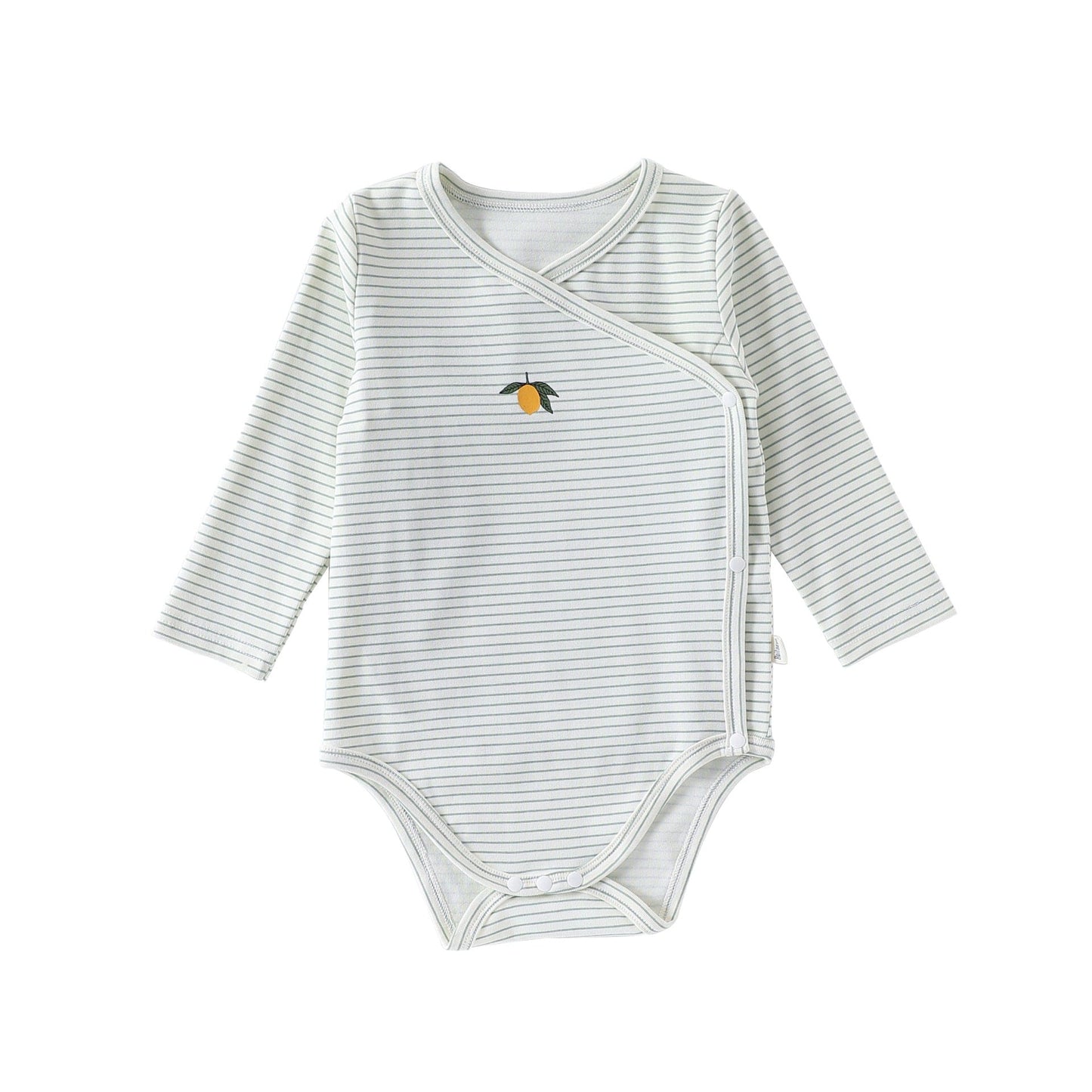 ロンパースセットアップ Little lemon Bodysuit / 66cm いちご/レモンボーダー長袖ボディスーツ/ロングパンツ【mh0010739】