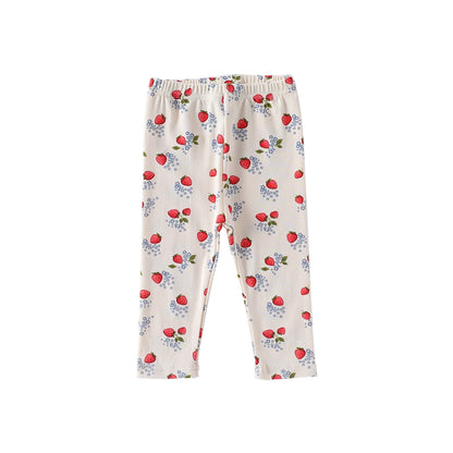 ロンパースセットアップ Little strawberry Pants / 66cm いちご/レモンボーダー長袖ボディスーツ/ロングパンツ【mh0010739】