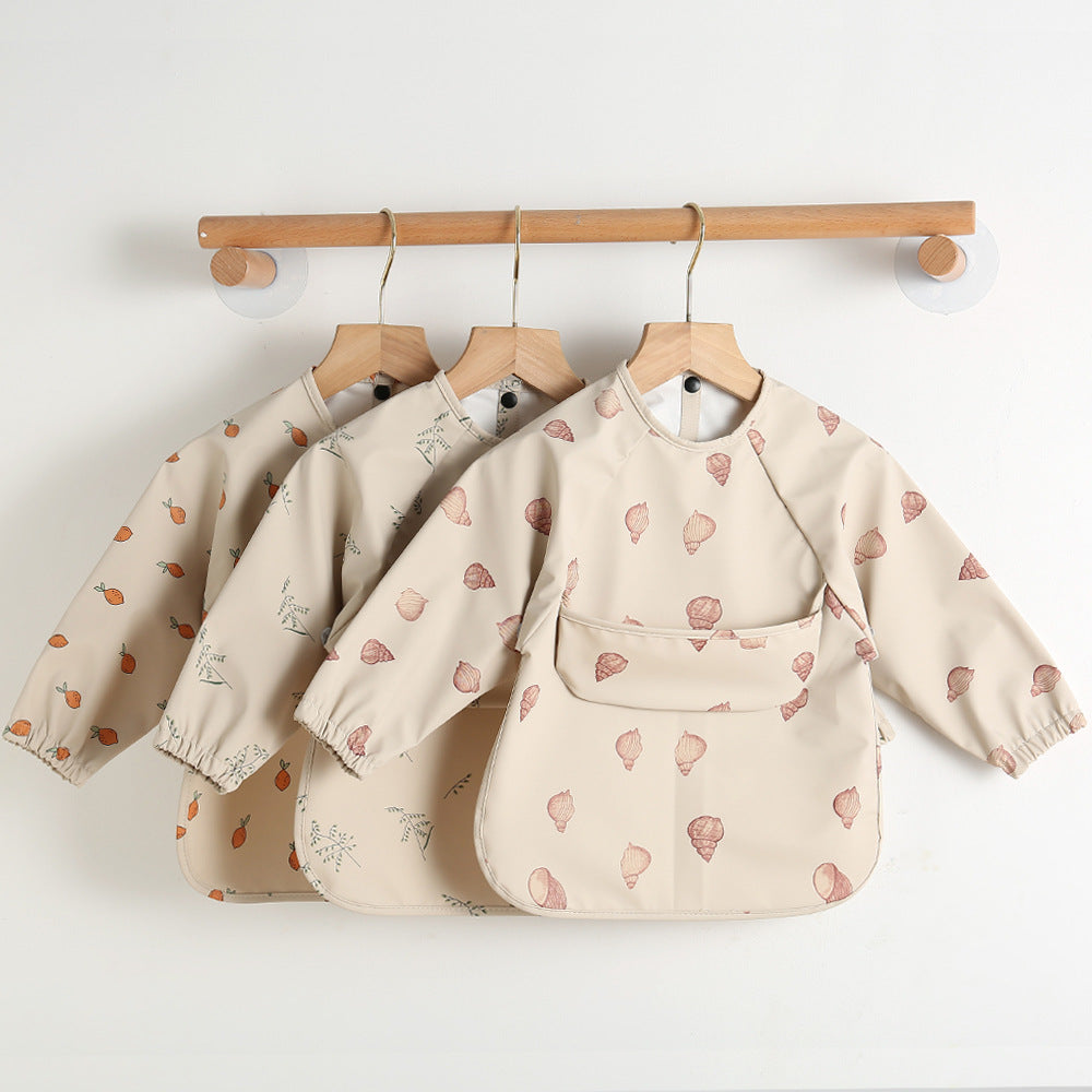 よだれかけ Long Sleeve PU Waterproof Bib 長袖 PU 防水 お食事エプロン【mh0012236】