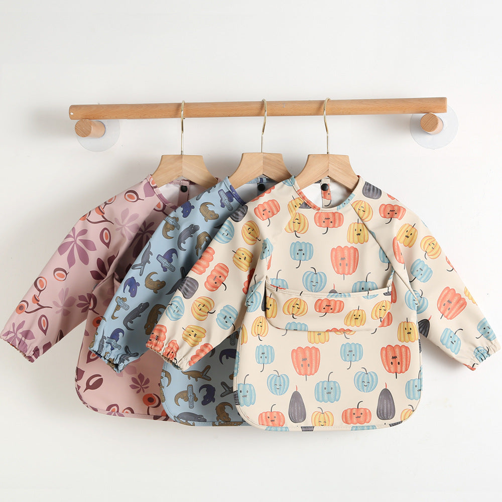 よだれかけ Long Sleeve PU Waterproof Bib 長袖 PU 防水 お食事エプロン【mh0012236】