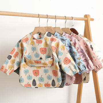 よだれかけ Long Sleeve PU Waterproof Bib 長袖 PU 防水 お食事エプロン【mh0012236】