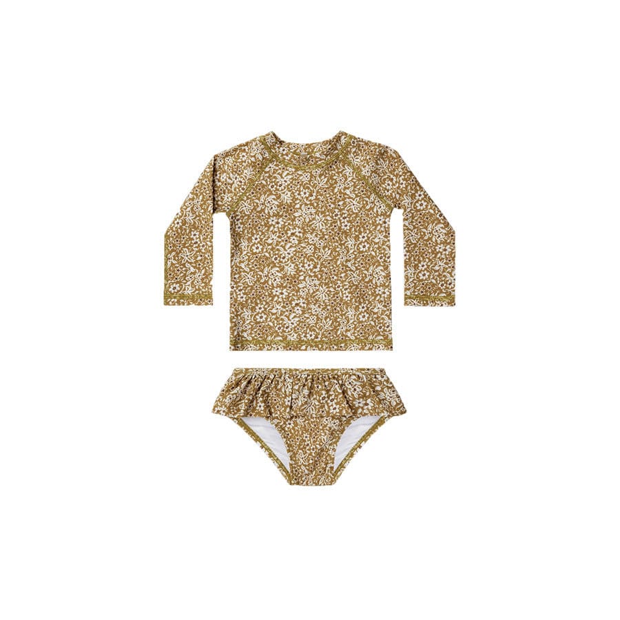 ベビー用水着 long sleeve split ginger flower / 80 ガールズ水着 長袖セパレートスイムウェア ラッシュガード【mh0009368】