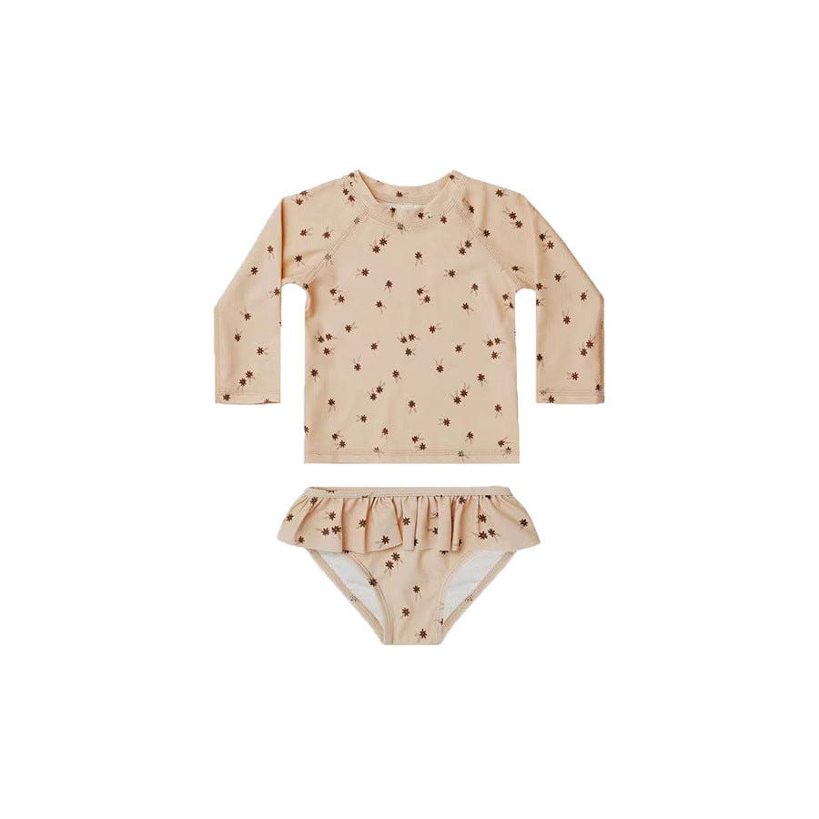 ベビー用水着 long sleeve split pink florets / 80 ガールズ水着 長袖セパレートスイムウェア ラッシュガード【mh0009368】