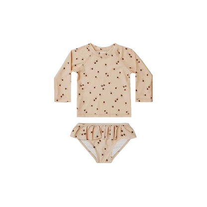 ベビー用水着 long sleeve split pink florets / 80 ガールズ水着 長袖セパレートスイムウェア ラッシュガード【mh0009368】