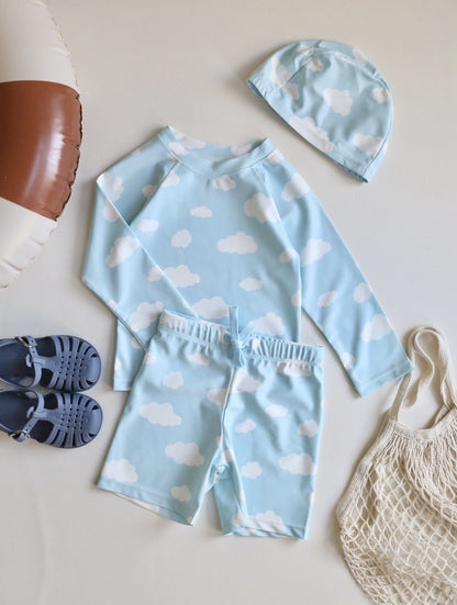 ベビー用水着 long sleeve split swimsuit clouds / 80 ボーイズ水着 長袖セパレートスイムウェア ラッシュガード【mh0009297】