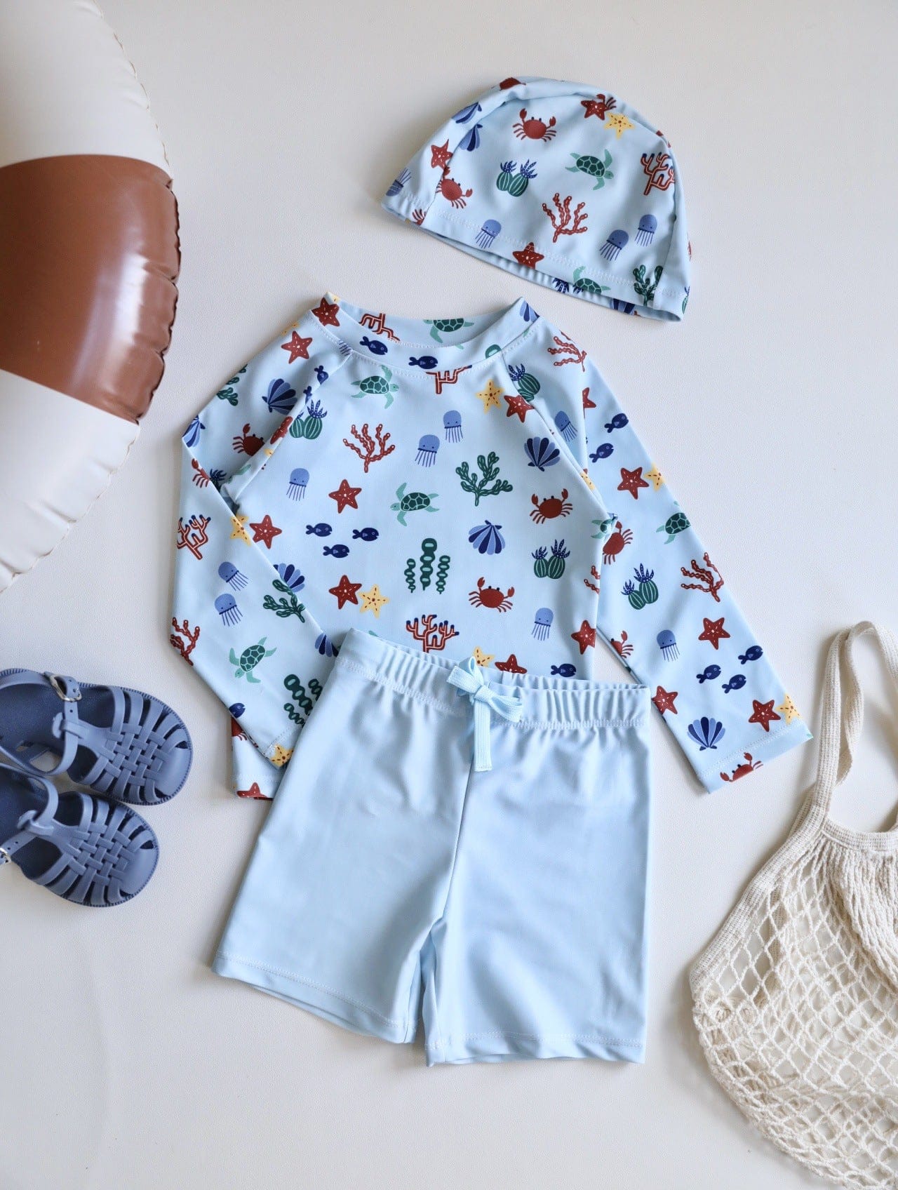 ベビー用水着 long sleeve split swimsuit ocean / 80 ボーイズ水着 長袖セパレートスイムウェア ラッシュガード【mh0009297】