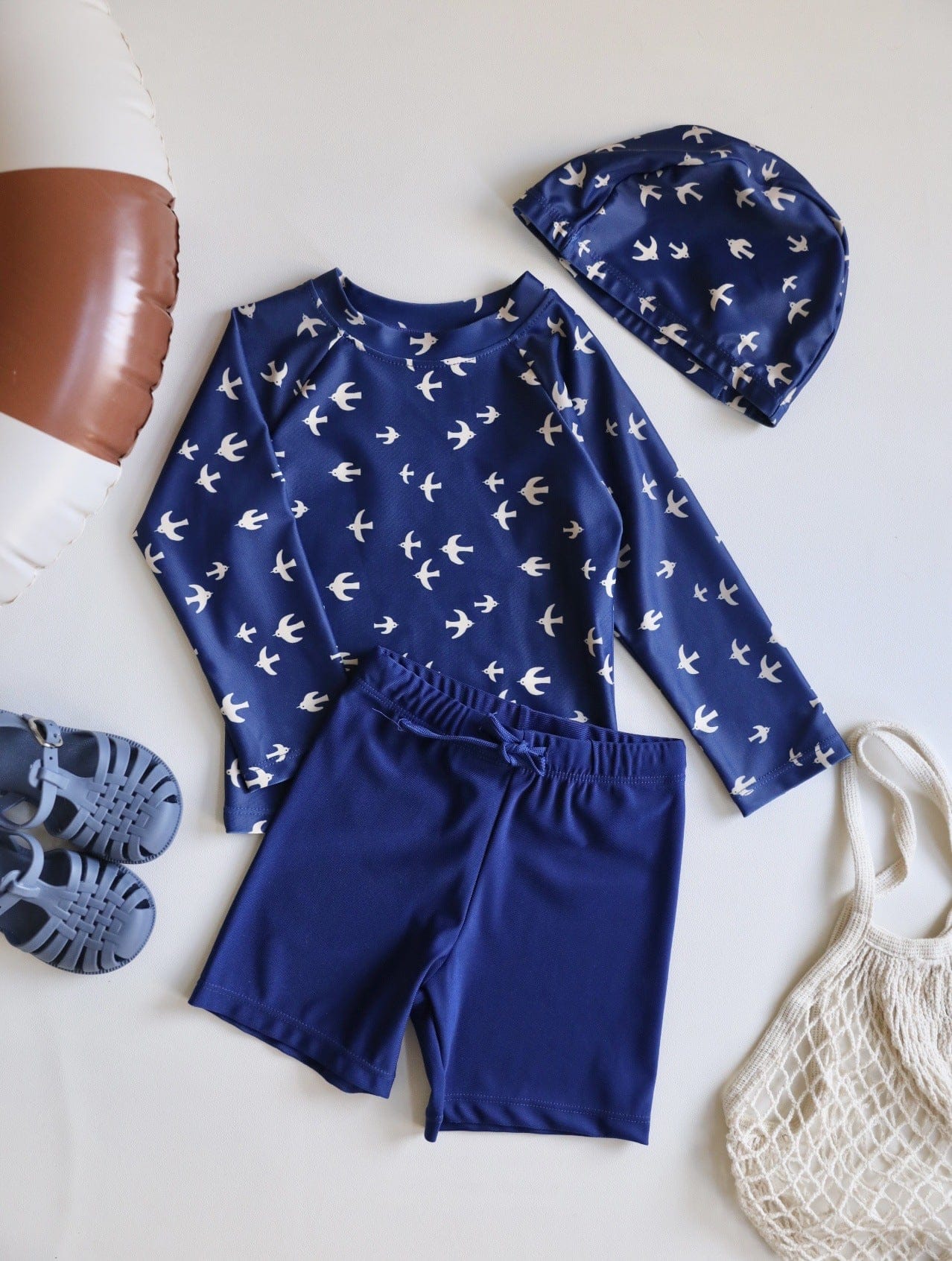 ベビー用水着 long sleeve split swimsuit seagull / 80 ボーイズ水着 長袖セパレートスイムウェア ラッシュガード【mh0009297】