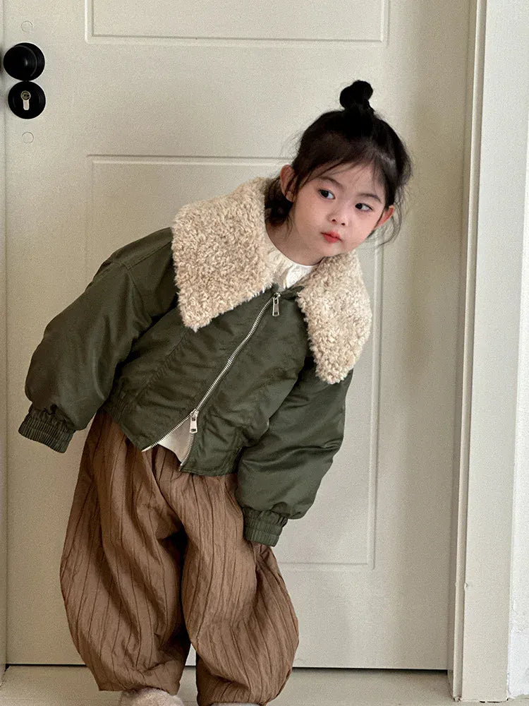 ショートコート・ジャケット・ジャンパー キッズアウター ボアフリースビッグ襟MA-1スタイルブルゾンフライトジャケット【mh0007994】