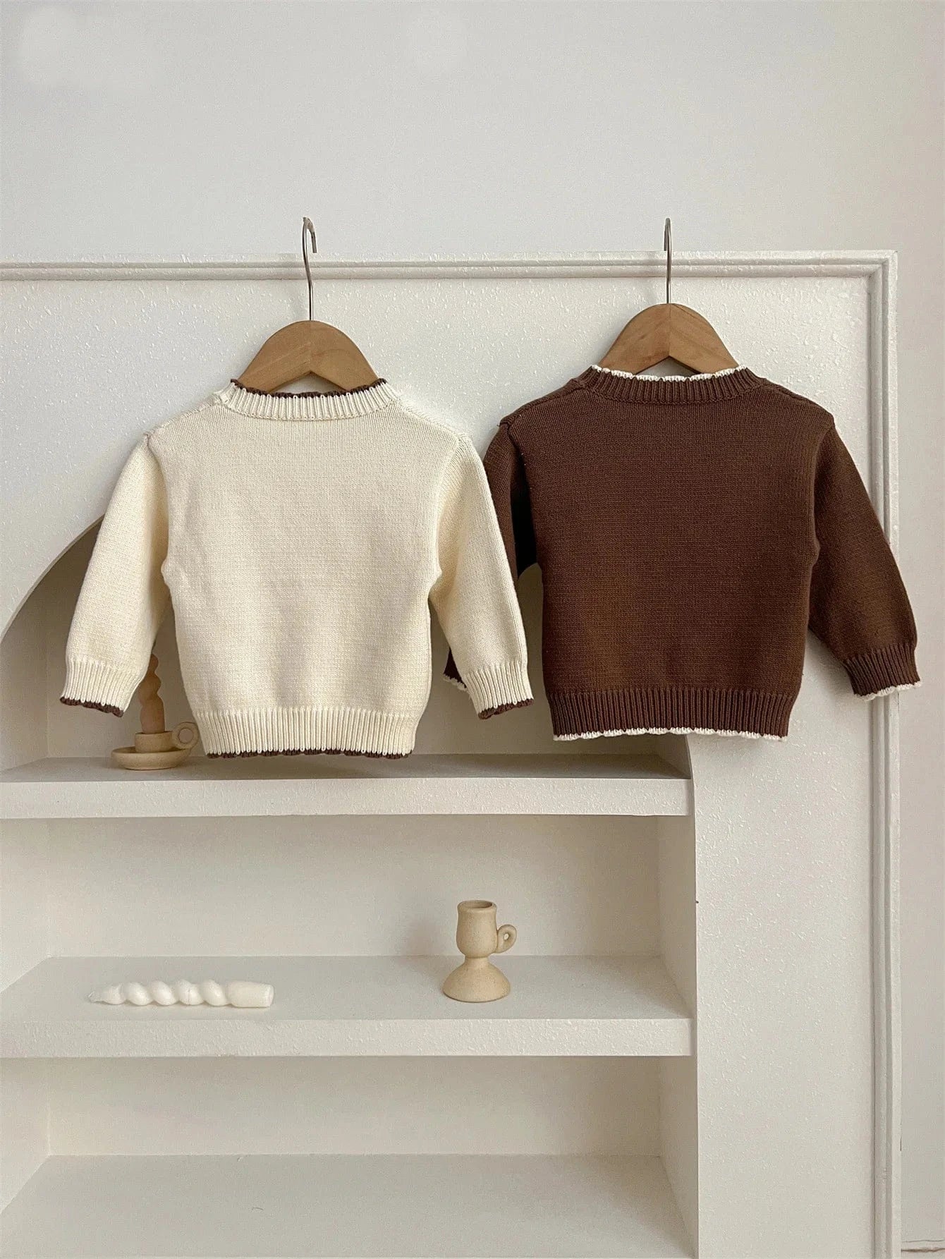 ニット・セーター ベビートップス フラワー刺繍長袖ニットセーター【mh-0008609】