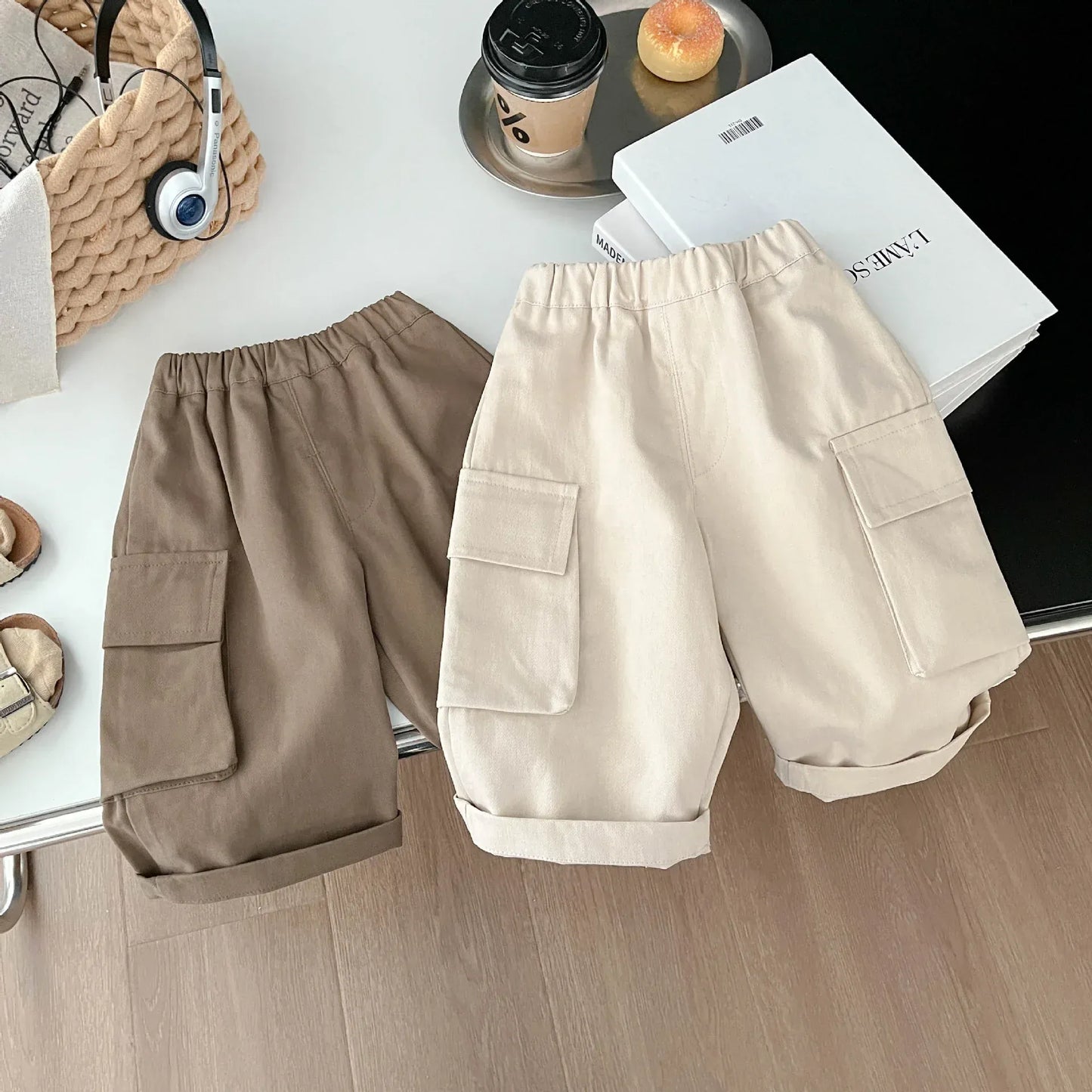 ロングパンツ・スウェットパンツ ベビーキッズパンツ シンプルベーシックルーズカーゴパンツ【mh-0008681】