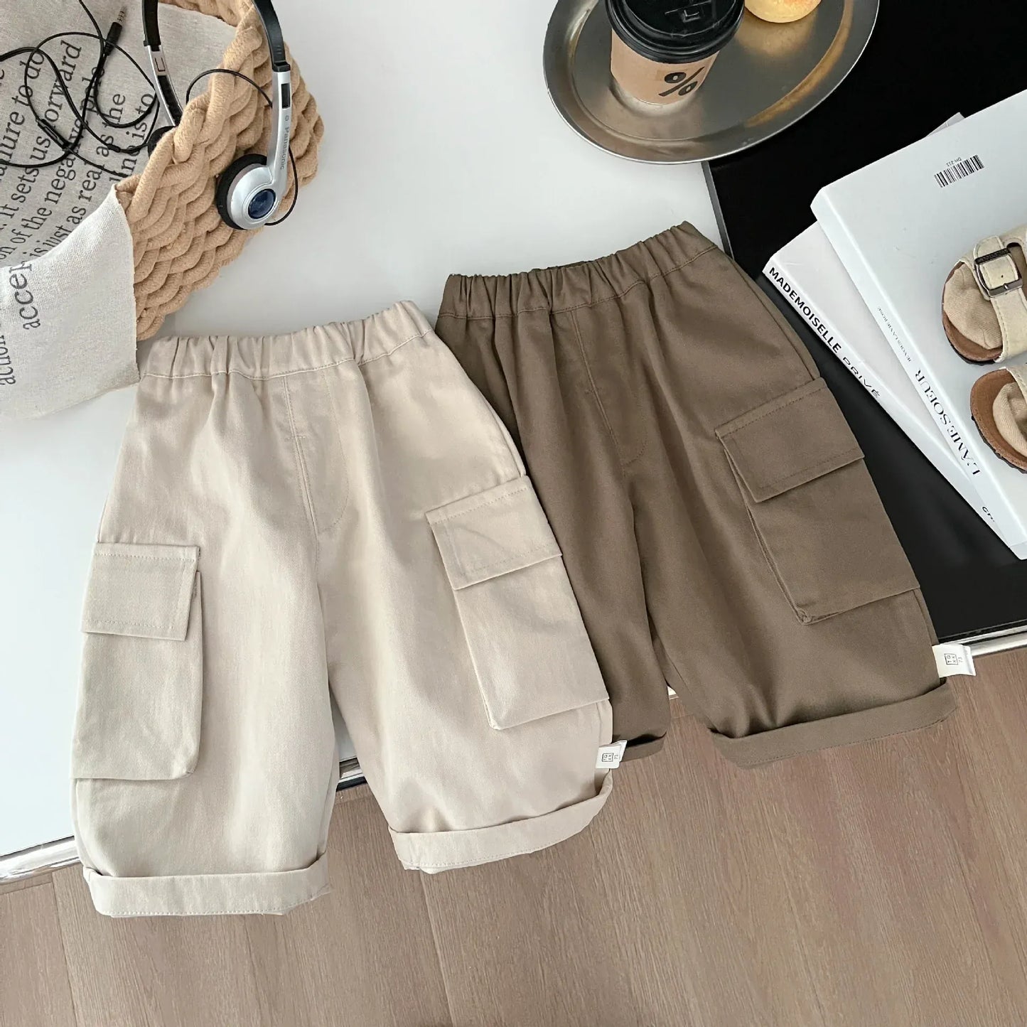 ロングパンツ・スウェットパンツ ベビーキッズパンツ シンプルベーシックルーズカーゴパンツ【mh-0008681】