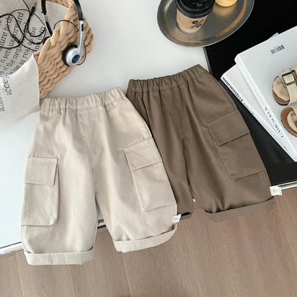 ロングパンツ・スウェットパンツ ベビーキッズパンツ シンプルベーシックルーズカーゴパンツ【mh-0008681】