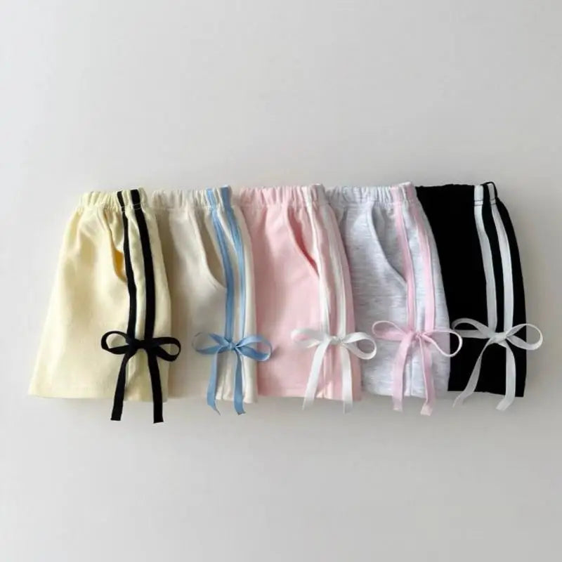 ハーフパンツ・ショートパンツ キッズパンツ サイドダブルリボンスウェットショートパンツ【mh-0008842】