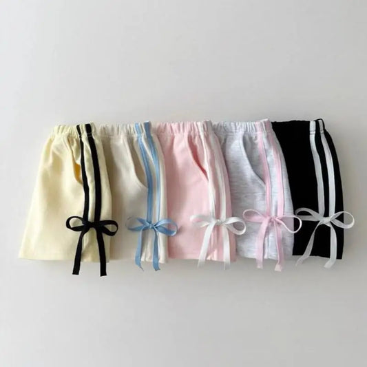 ハーフパンツ・ショートパンツ キッズパンツ サイドダブルリボンスウェットショートパンツ【mh-0008842】