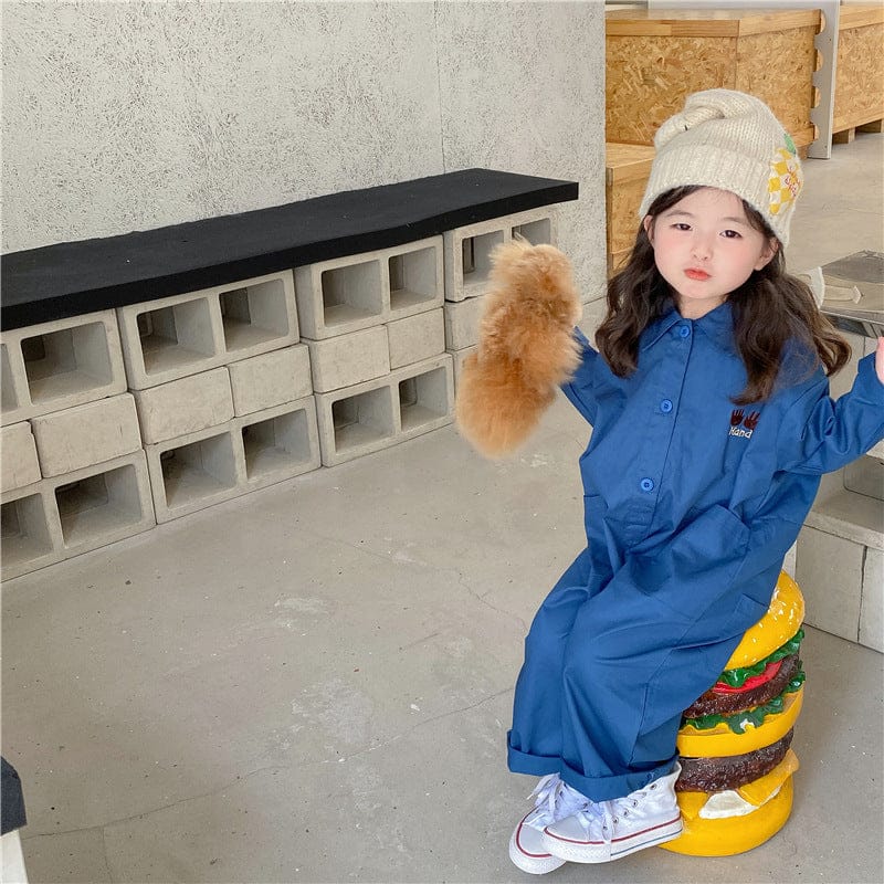 長袖ジャンプスーツ キッズ 刺繍 長袖ジャンプスーツ つなぎ【mh0000168】