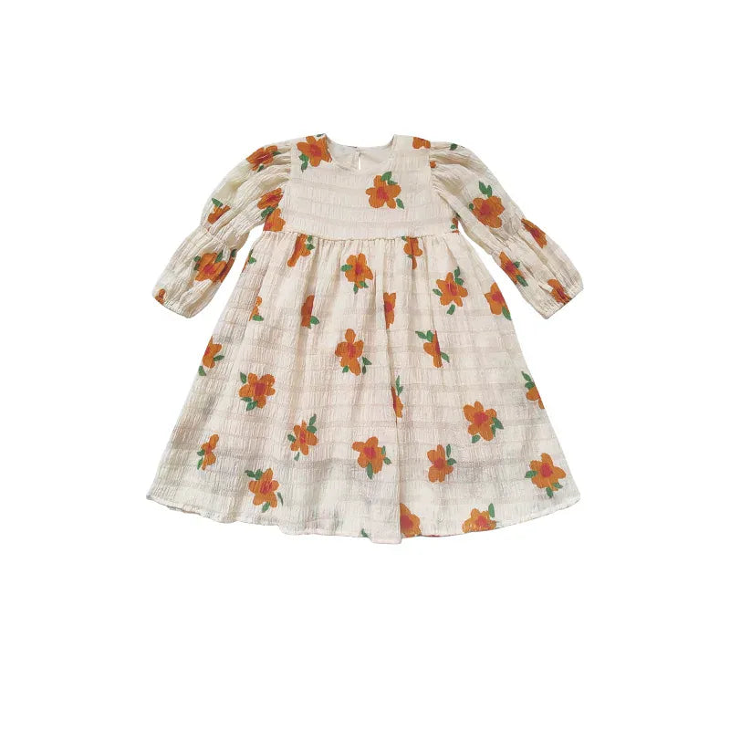 長袖ワンピース キッズ フラワー 長袖ワンピース【mh0000570】