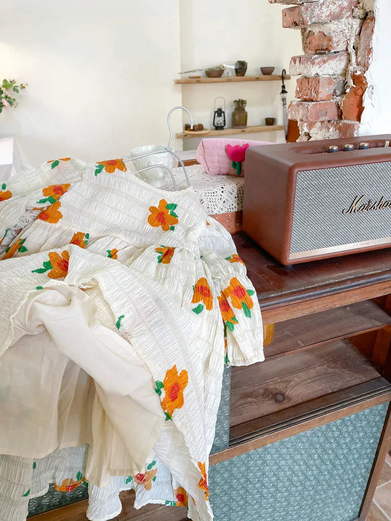 長袖ワンピース キッズ フラワー 長袖ワンピース【mh0000570】