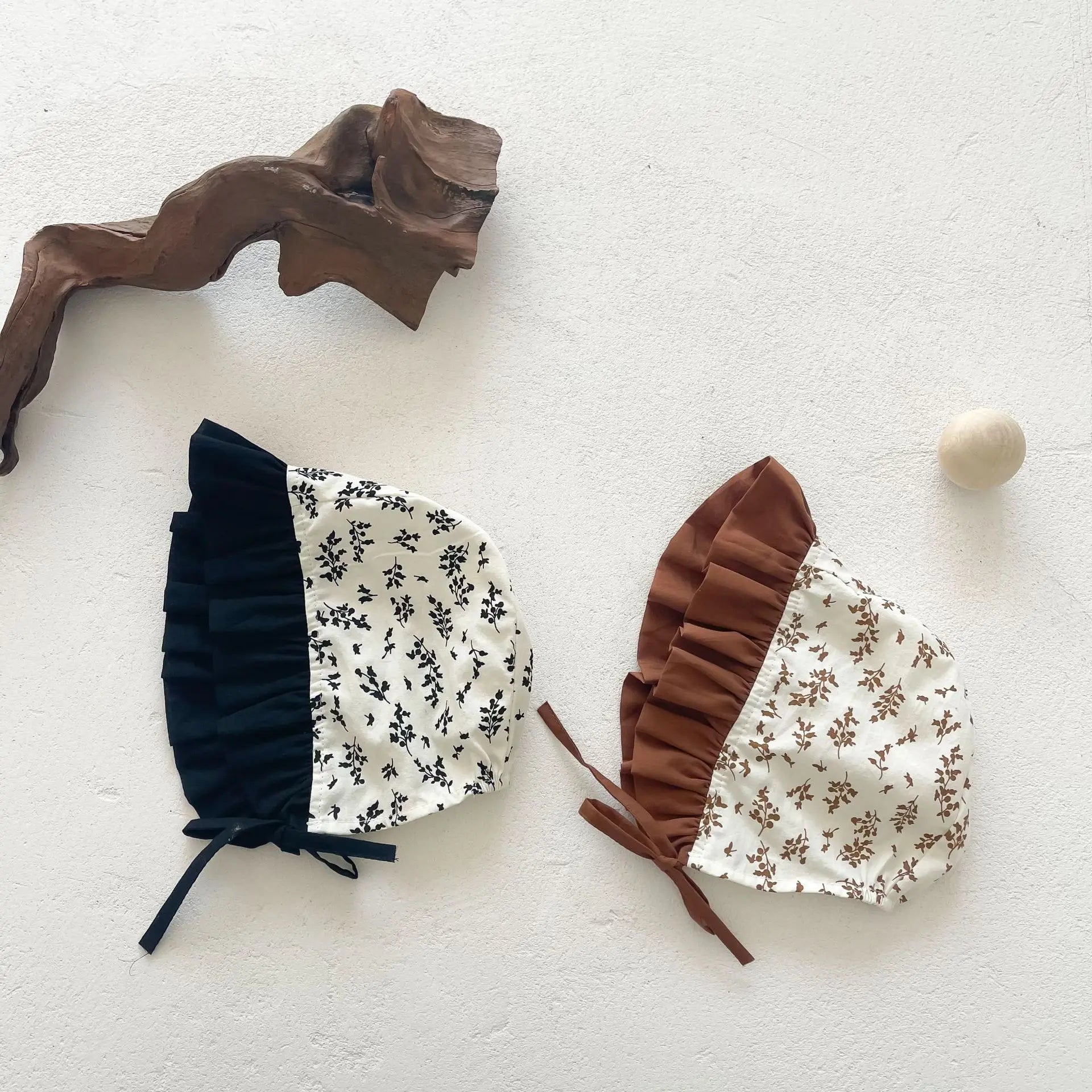 長袖ロンパース ベビー フラワー 長袖 ロンパース ボンネット セット【mh0000614】