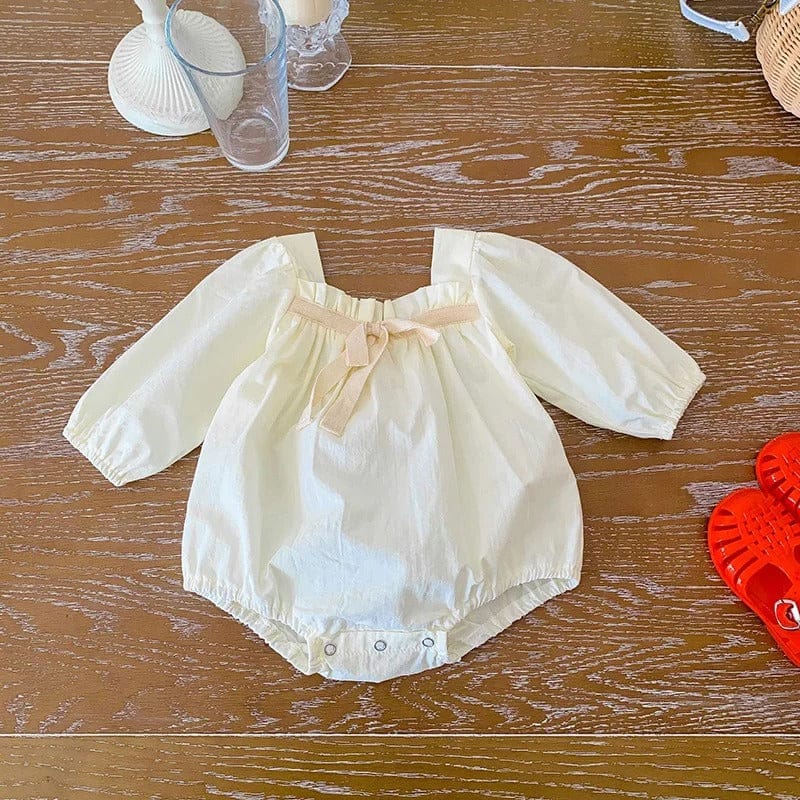 半袖ロンパース ベビー フラワー 無地 リボン 半袖 長袖 ロンパース【mh0000723】