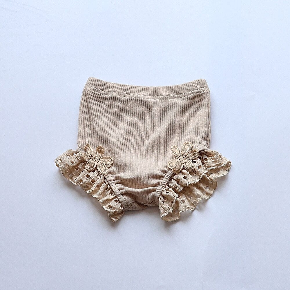 ノースリーブセットアップ ベビー セットアップ レース フラワー キャミソール チュニック ブラウス フリル ブルマパンツ ショートパンツ ガールズ【mh0002162】