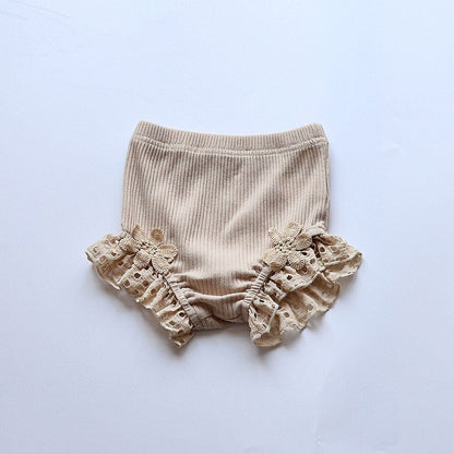 ノースリーブセットアップ ベビー セットアップ レース フラワー キャミソール チュニック ブラウス フリル ブルマパンツ ショートパンツ ガールズ【mh0002162】