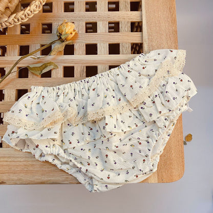 ブルマパンツ ベビー フラワー レース つけ襟 フリル ブルマパンツ【mh0002722】