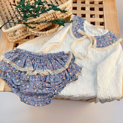 ブルマパンツ ベビー フラワー レース つけ襟 フリル ブルマパンツ【mh0002722】