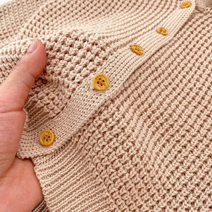 カーディガン・パーカー ベビー ニットフーディ ブルマパンツ 単品 ぽんぽん フード付きパーカー ベージュ ユニセックス 男の子 女の子【mh0002827】
