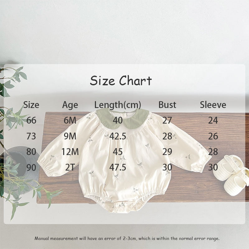 長袖ロンパース ベビー 長袖ロンパース 丸襟 フラワー 花柄刺繍 アプリコット ガールズ 女の子 子供服【mh0002914】