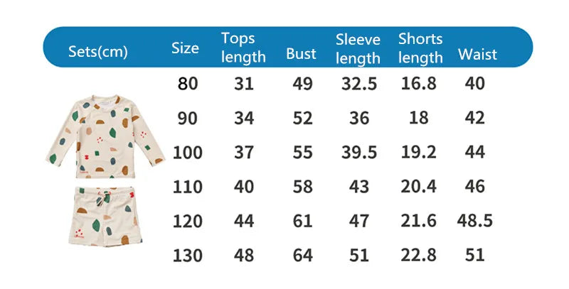 ベビー用水着 キッズ水着 ボーイズ 半袖長袖 セパレートラッシュガード  スイムウェア スイミングウェア 帽子セット【mh0004294】